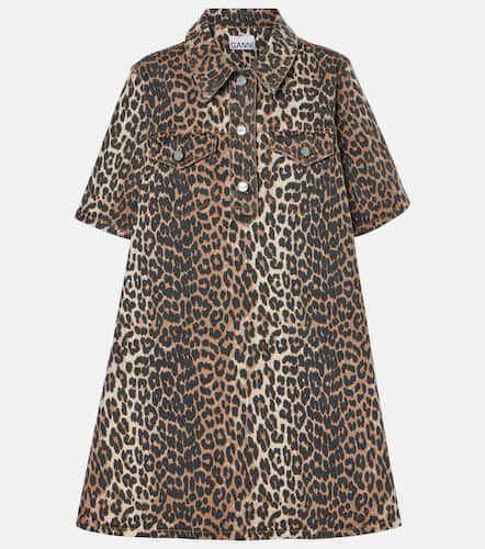 Ganni Leopard-print denim minidress - Ganni - Modalova