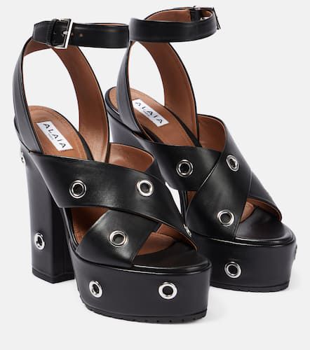 AlaÃ¯a Eyelet-embellished leather sandals - Alaia - Modalova