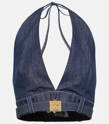 Miu Miu Embellished denim bralette - Miu Miu - Modalova