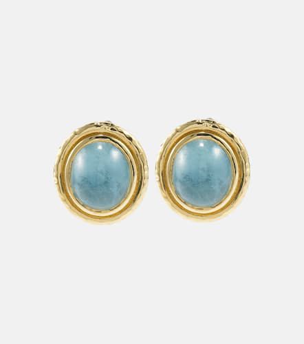 Horizon 18kt gold earrings with aquamarines - Octavia Elizabeth - Modalova
