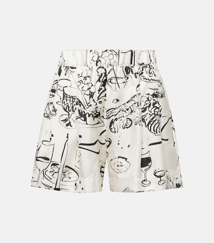 Zurich printed silk twill shorts - Asceno - Modalova