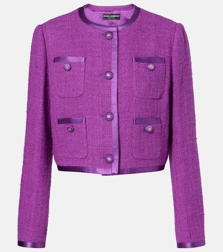 Cotton and silk-blend tweed jacket - Dolce&Gabbana - Modalova