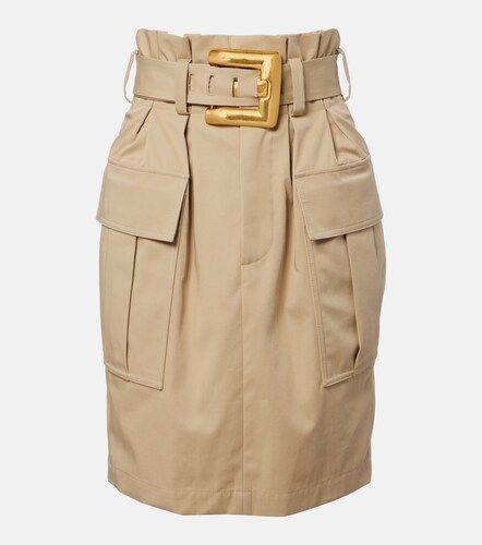 Gonna mini in gabardine di cotone - Balmain - Modalova