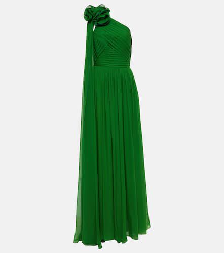Corsage-detail one-shoulder silk gown - Elie Saab - Modalova