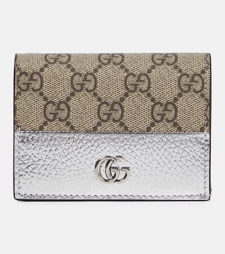 GG Marmont leather and canvas card case - Gucci - Modalova