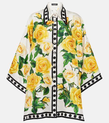 Camisa oversized de seda floral - Dolce&Gabbana - Modalova