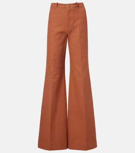 Chloé Pantalones flared de lona de algodón - Chloe - Modalova
