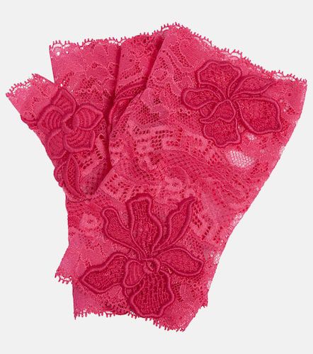 Embroidered lace fingerless gloves - Versace - Modalova