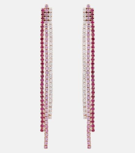 Pendientes Triple Thread de oro de 18 ct con rubíes, zafiros y diamantes - Shay Jewelry - Modalova
