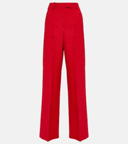 High-rise straight-leg silk crêpe pants - Valentino - Modalova