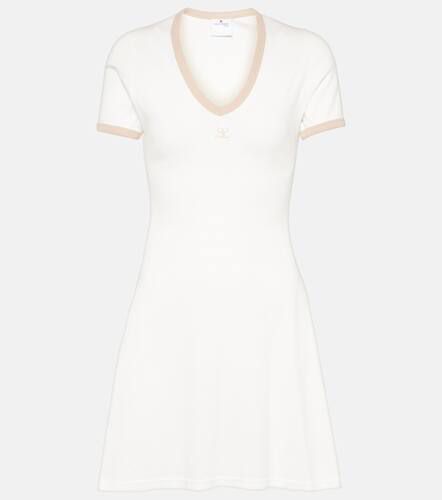 Courrèges Vestido corto de algodón con logo - Courreges - Modalova