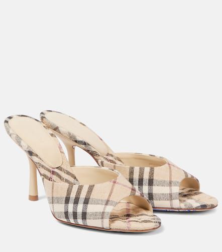 Check leather-lined mules - Burberry - Modalova