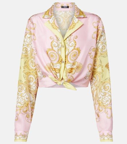 Camisa Barocco de sarga de seda - Versace - Modalova