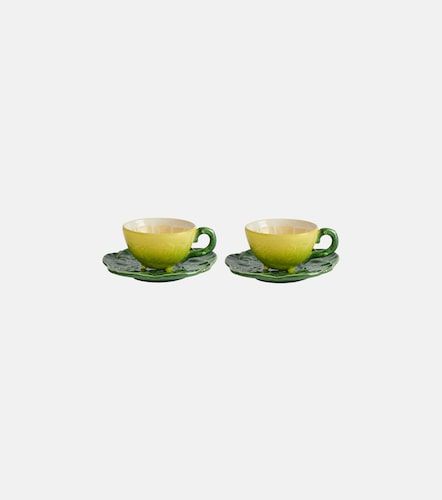 Set di 2 tazze da tè e piattini Lemon - Bordallo Pinheiro - Modalova