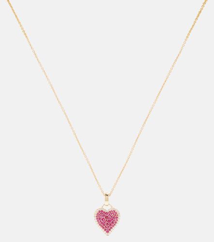 Fortune 14kt heart necklace with rubies and diamonds - Robinson Pelham - Modalova