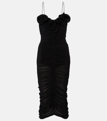 Ruffled ruched jersey midi dress - Magda Butrym - Modalova