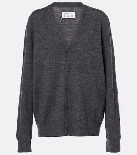 Cardigan aus Wolle mit Leder - Maison Margiela - Modalova