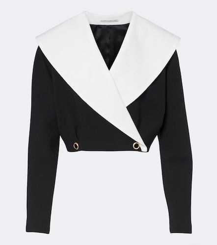 Double-breasted wool-blend crepe jacket - Alessandra Rich - Modalova