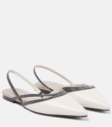 Ballerine slingback in pelle - Brunello Cucinelli - Modalova