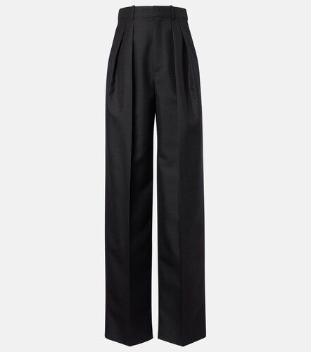 Wool and mohair wide-leg pants - Saint Laurent - Modalova