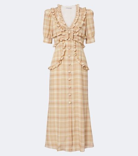 Ruffled plaid silk midi dress - Alessandra Rich - Modalova