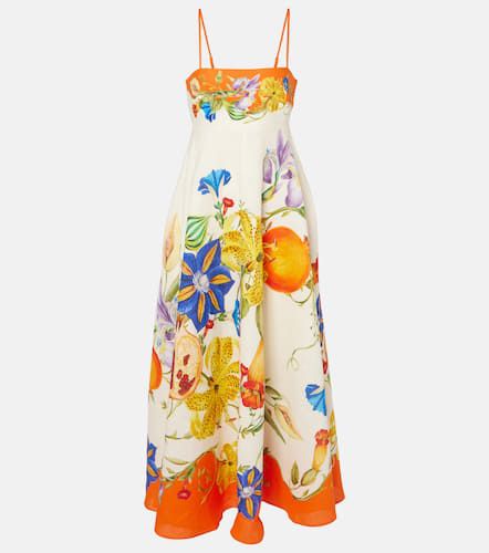 Alémais Vestido midi Flores de lino floral - Alemais - Modalova