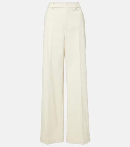 High-rise cotton wide-leg pants - Moncler - Modalova