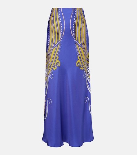 Sleek printed silk satin maxi skirt - La DoubleJ - Modalova