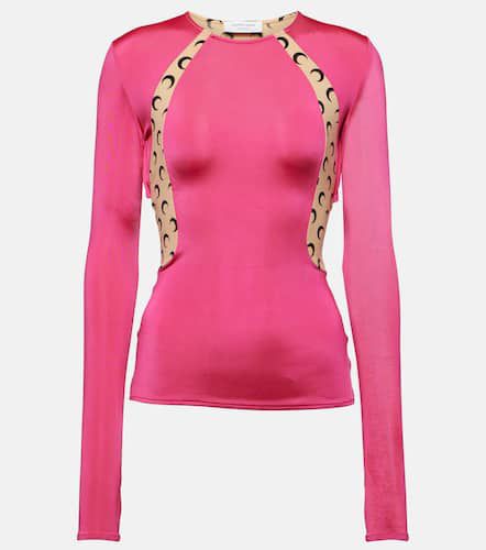 Regenerated cutout jersey top - Marine Serre - Modalova