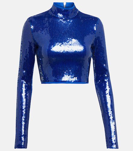 Sequined mockneck crop top - David Koma - Modalova