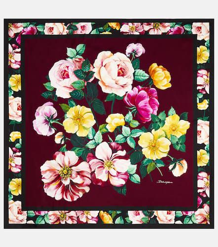 Floral silk satin scarf - Dolce&Gabbana - Modalova