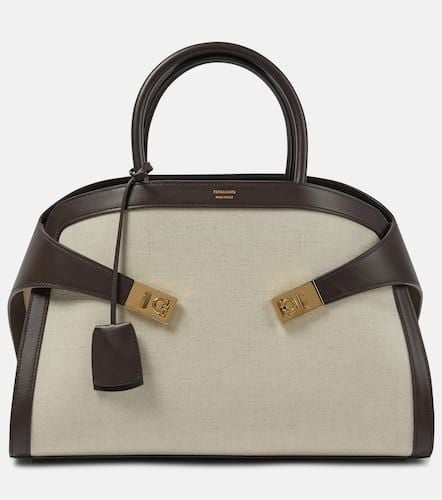 Borsa Hug Medium in canvas e pelle - Ferragamo - Modalova