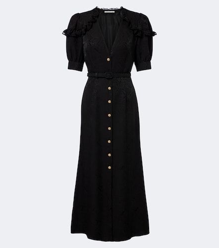 Abito midi in jacquard di seta con cintura - Alessandra Rich - Modalova