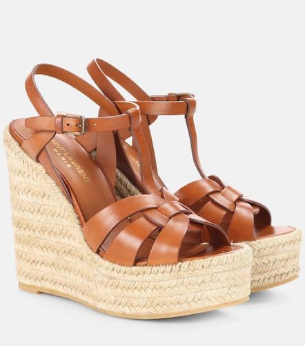 Wedge-Sandalen Tribute 130 aus Leder - Saint Laurent - Modalova