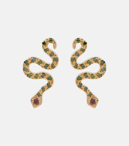 Little Snake 18kt gold earrings with diamonds - Ileana Makri - Modalova