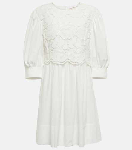 See By ChloÃ© Lace-trimmed cotton minidress - See By Chloe - Modalova