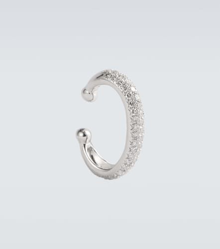 Jumbo 18kt white gold single ear cuff with white diamonds - Shay Jewelry - Modalova