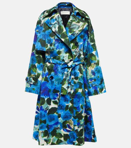 Floral cotton trench coat - Dries Van Noten - Modalova