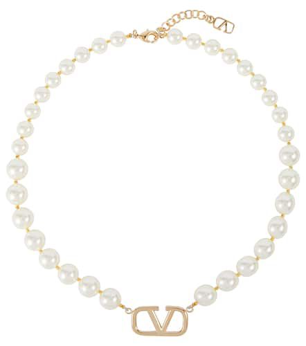 Collar VLogo de perlas sintéticas - Valentino - Modalova