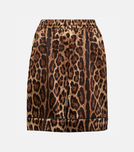 Leopard-print silk miniskirt - Dolce&Gabbana - Modalova