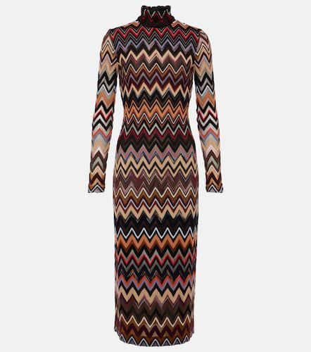 Vestido midi de mezcla de lana en zigzag - Missoni - Modalova