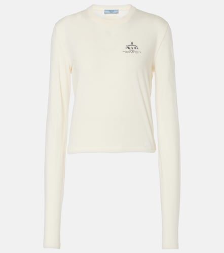 Prada Logo cotton jersey top - Prada - Modalova