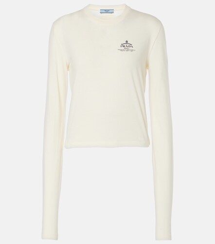 Top de jersey de algodón con logo - Prada - Modalova