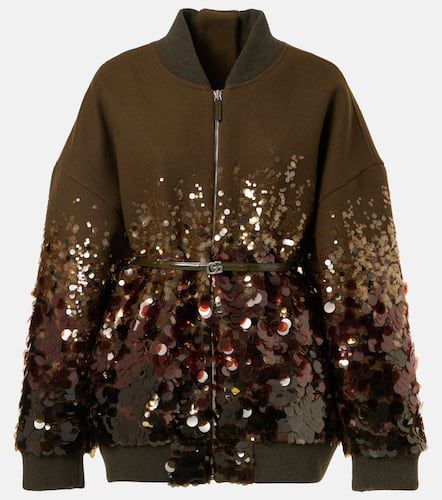 Gucci Bomber in lana con paillettes - Gucci - Modalova