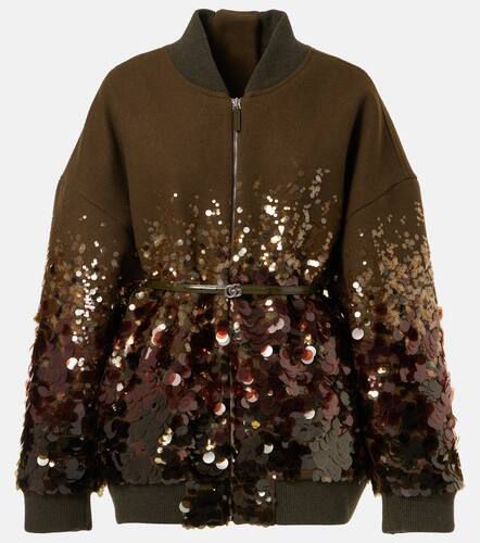 Chaqueta bomber de lana con lentejuelas - Gucci - Modalova