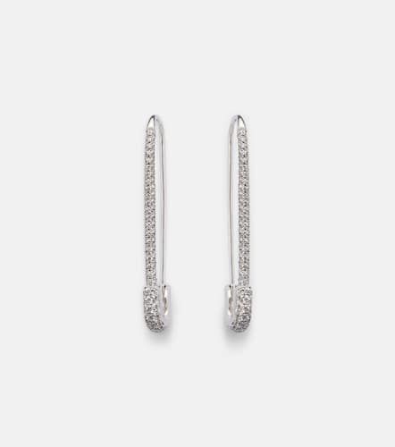 Pendientes Extra Large Safety Pin de oro blanco de 18 ct con diamantes - Anita Ko - Modalova