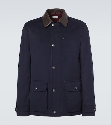 Leather-trimmed wool jacket - Brunello Cucinelli - Modalova