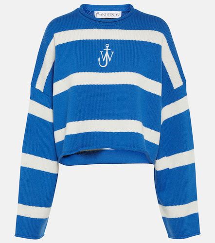 Striped cropped wool and cashmere sweater - JW Anderson - Modalova