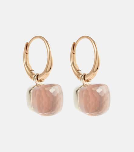 Nudo Petit 18kt rose and white gold earrings with rose quartz - Pomellato - Modalova