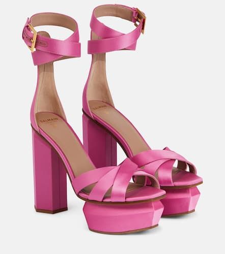Sandalias Ava de satén con plataforma - Balmain - Modalova